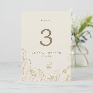 Gilded Floral | Cream and Gold " Table Number