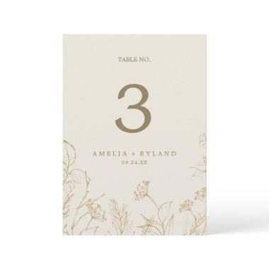 Gilded Floral | Cream and Gold " Table Number