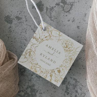 Gilded Floral | Cream and Gold Wedding Favor Tags