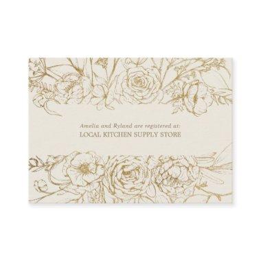 Gilded Floral | Cream & Gold Gift Registry Enclosure
