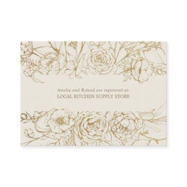 Gilded Floral | Cream & Gold Gift Registry Enclosure Invitations