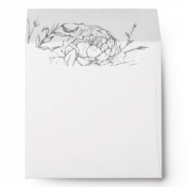 Gilded Floral | Silver & White Wedding  Envelope