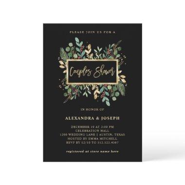 Gilded Greenery Black | Christmas Couples Shower