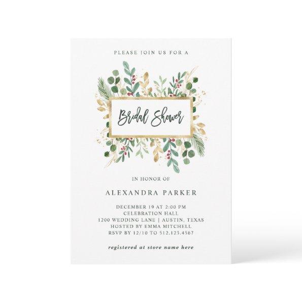 Gilded Greenery on White | Christmas