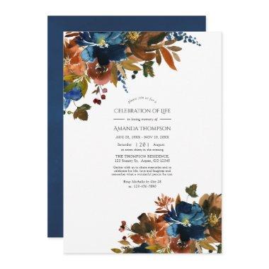 Ginger and Navy Floral Celebration of Life Photo