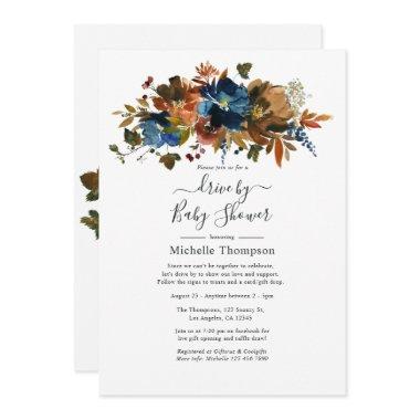 Ginger and Navy Floral Drive By Shower