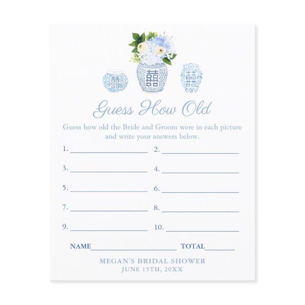 Ginger Jar Blue And White Bridal Shower Game Invitations