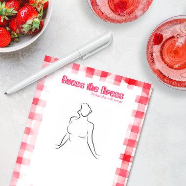 Gingham Bride-to-be Guess The Dress Game Gingham Notepad