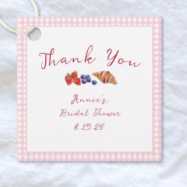 Gingham Brunch  Light Pink Thank You Favor Tags