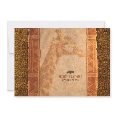 Giraffe African Safari Wedding Invitations