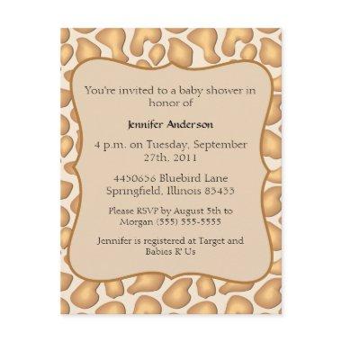 Giraffe Baby Shower Invitations