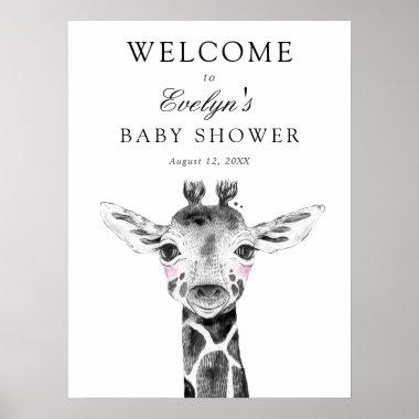Giraffe Baby Shower Welcome Sign