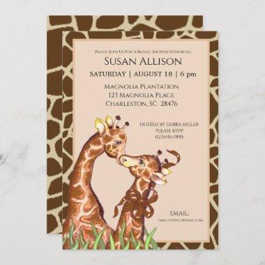 Giraffe Bridal Shower Invitations