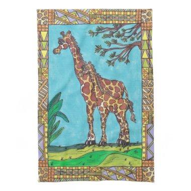 Giraffe Mum and Baby Kitchen Towel