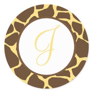 Giraffe Print Monogrammed Stickers