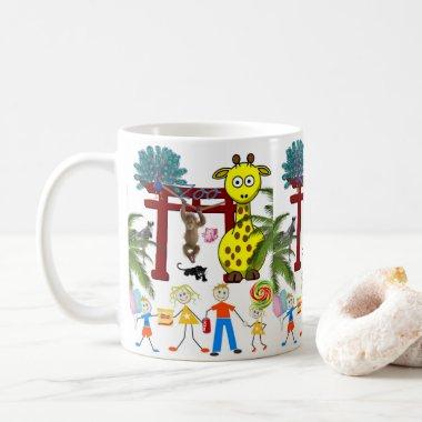 Giraffe Zoo Monkey Mug