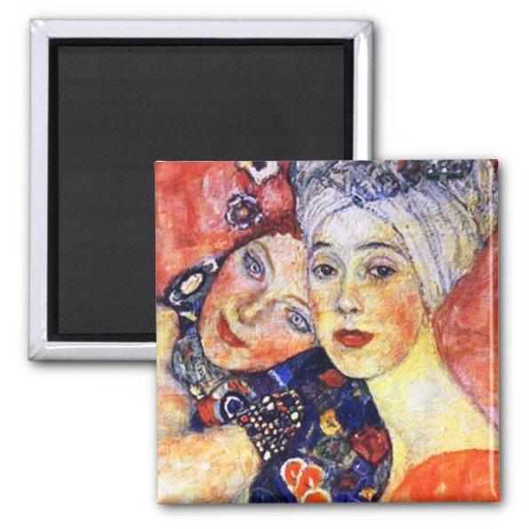 Girlfriends by Klimt Magnet Art Nouveau
