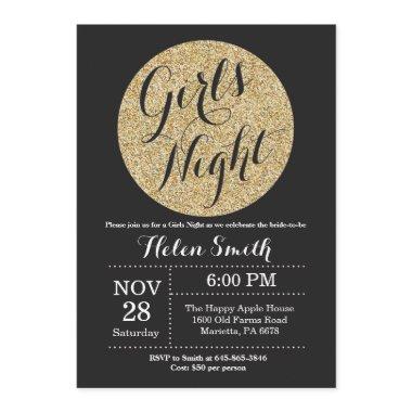 Girls Night Out Black and Gold Glitter