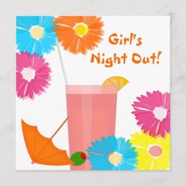 Girls Night Out Cocktail Theme Party Invitations