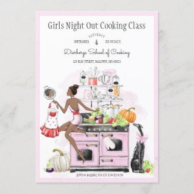 Girls Night Out Cooking Class Invitations