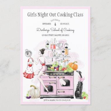 Girls Night Out Cooking Class Invitations