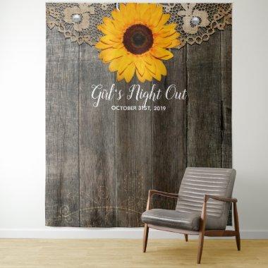 Girl's NightOut Rustic Sunflower Photo Booth Prop Tapestry