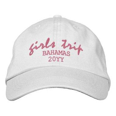 Girls Trip Modern Script Typography Personalized Embroidered Baseball Cap