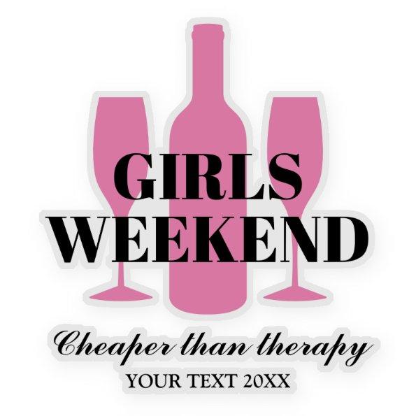 Girls weekend away trip wine tasting party vinyl sticker
