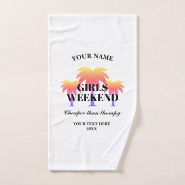 Girls weekend cheaper than therapy funny gift hand towel