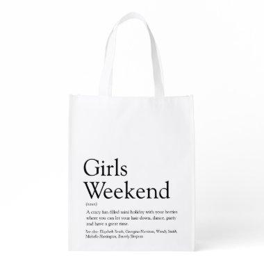 Girls Weekend Definition Personalized Grocery Bag