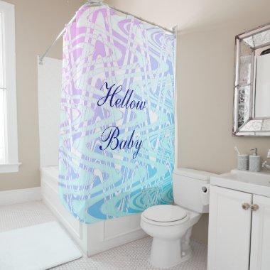 Girly Bathroom Decor Pink Purple Wave Ombre Custom Shower Curtain
