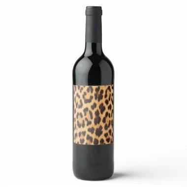 girly chic leopard print wine label