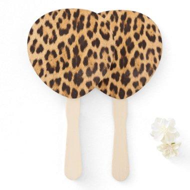 girly chic wild safari party leopard print hand fan