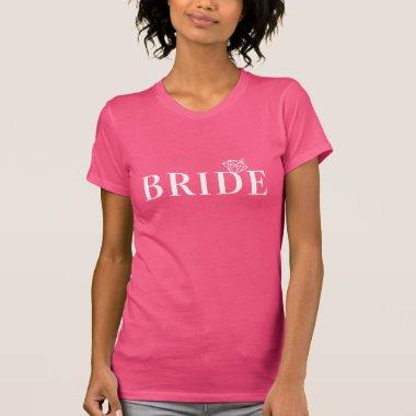 Girly cool white diamond bride script wedding T-Shirt
