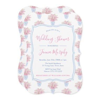 Girly Feminine Pink Floral Chintz Bridal Shower Invitations