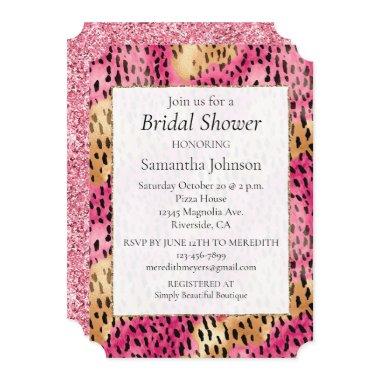 Girly Glam Gold Pink Leopard