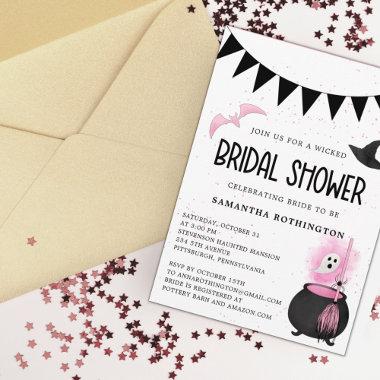 Girly Halloween Wicked Bridal Shower Invitations