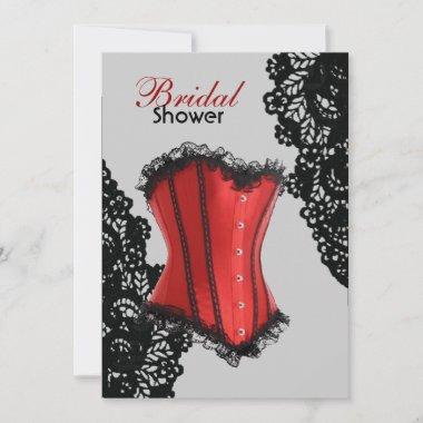 Girly Lingerie party vintage corset bridal shower Invitations