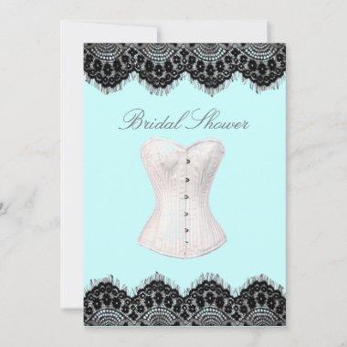 Girly Lingerie party vintage corset bridal shower Invitations