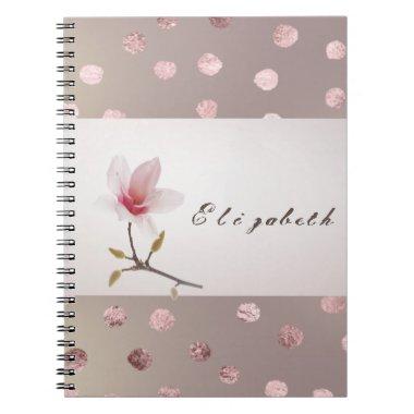 Girly Modern Dotted Floral Notebook