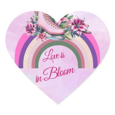 Girly Modern Love is in Bloom Rose Gold Pink Lily Heart Sticker
