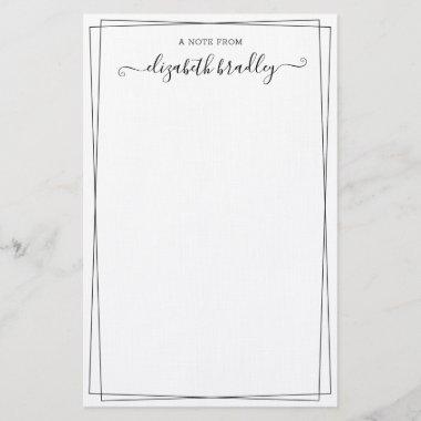 Girly Monogram Signature Script a Note From Stationery