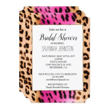 Girly Pink Cream Black Leopard Print