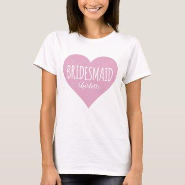 Girly Pink Heart Bridesmaid T-Shirt Hen Party