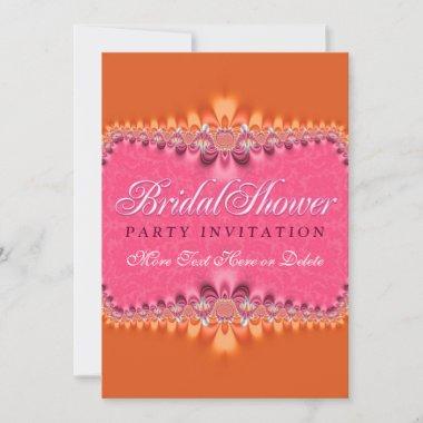 Girly Romance Pink Bridal Shower Party Invitations