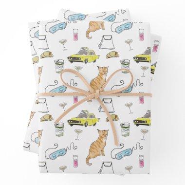 Glam 1960s Tiara Cocktail Party Retro Midcentury Wrapping Paper Sheets