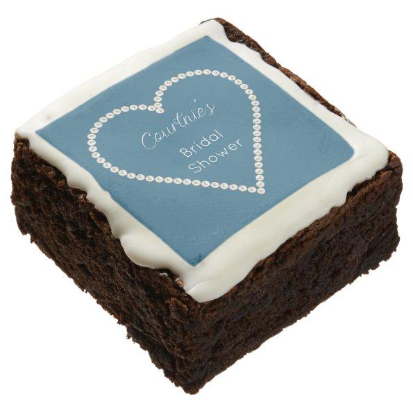 Glam Blue White Pearls  Brownie
