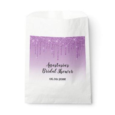 Glam Bridal Shower Purple Glitter Drips Sparkle Favor Bag
