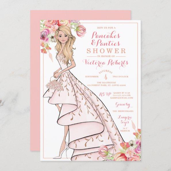 Glam Bride Pancakes and Panties Lingerie Shower Invitations