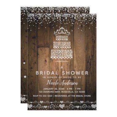 Glam Diamond Bling Cake Tiara & Wood